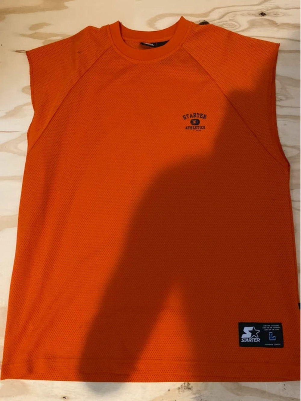 Starter Athletics Men’s Size L Orange Mesh Sleeveless Shirt